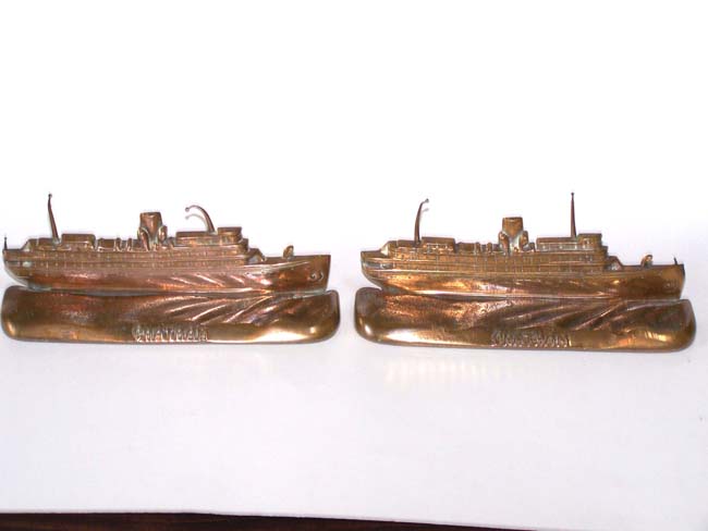 An Exceedingly rare pair of "CHATHAM" Steamship Antique Bookends circa 1920 — image 2